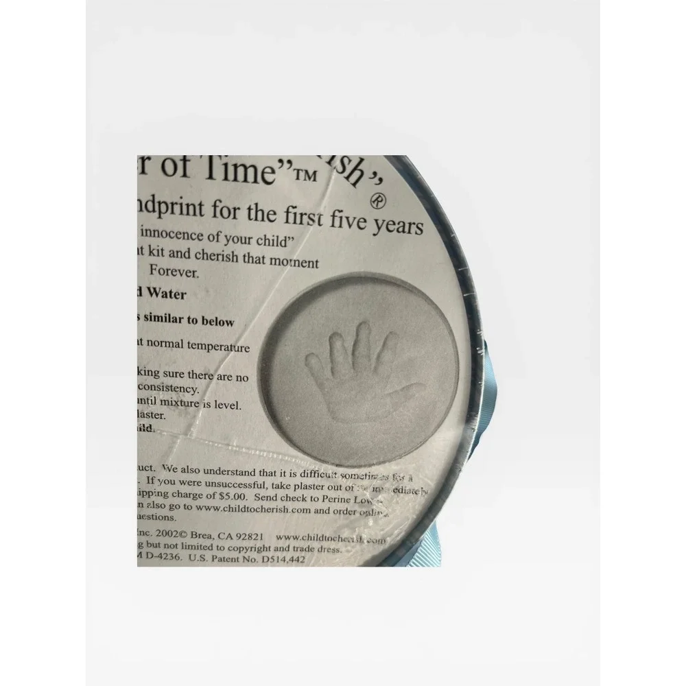 Child Cherish‎ Tower Time Blue Baby Handprint Kit 5 Tins First Five Years Gift